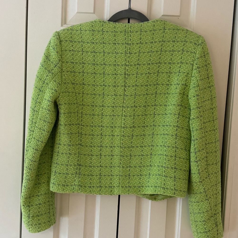 Mango Green Tweed Blazer / Jacket - image 5